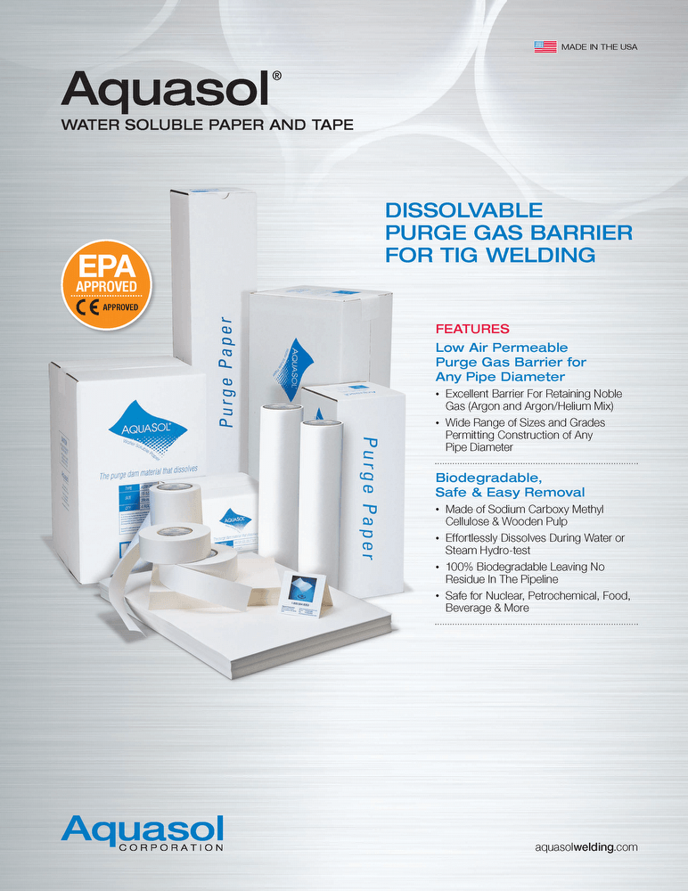 Aquasol wateroplosbaar zuiveringspapier en tape