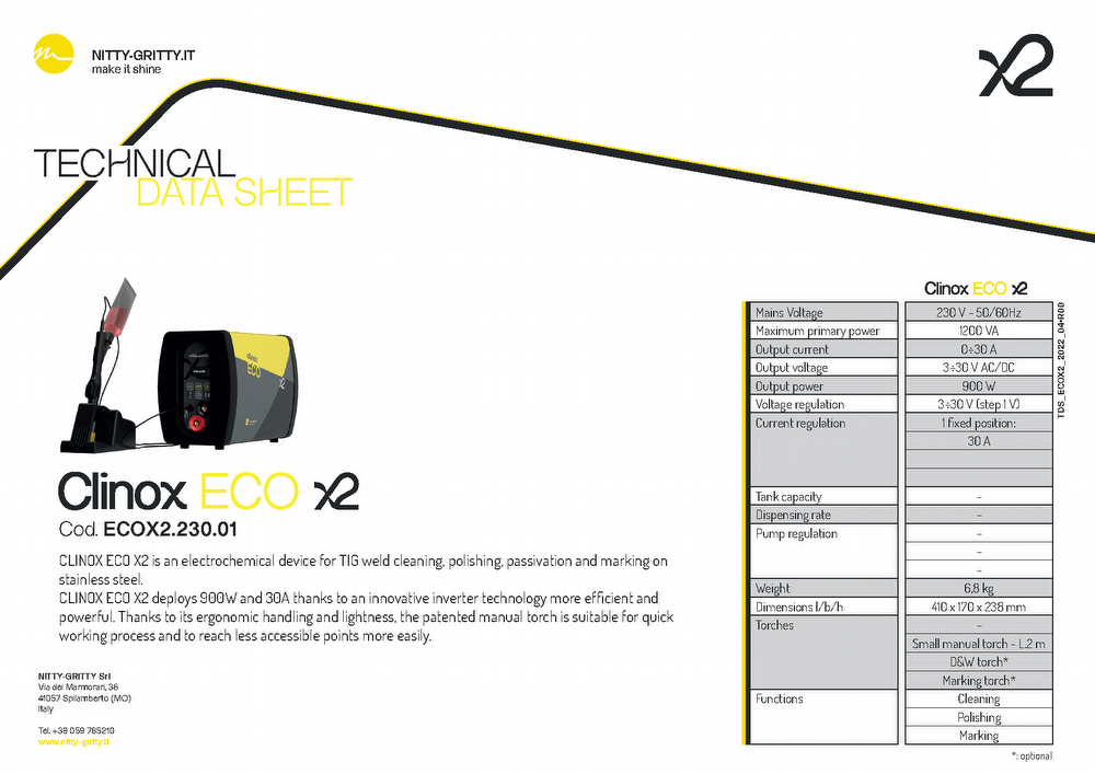 Datasheet Clinox eco X2 