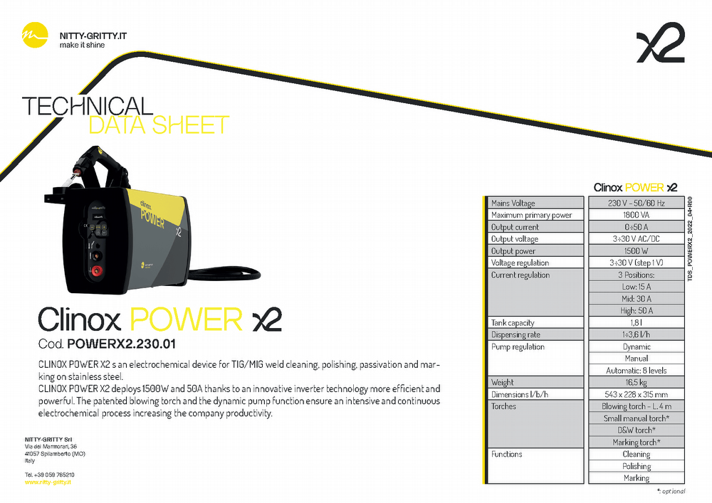 Datasheet Clinox power X2