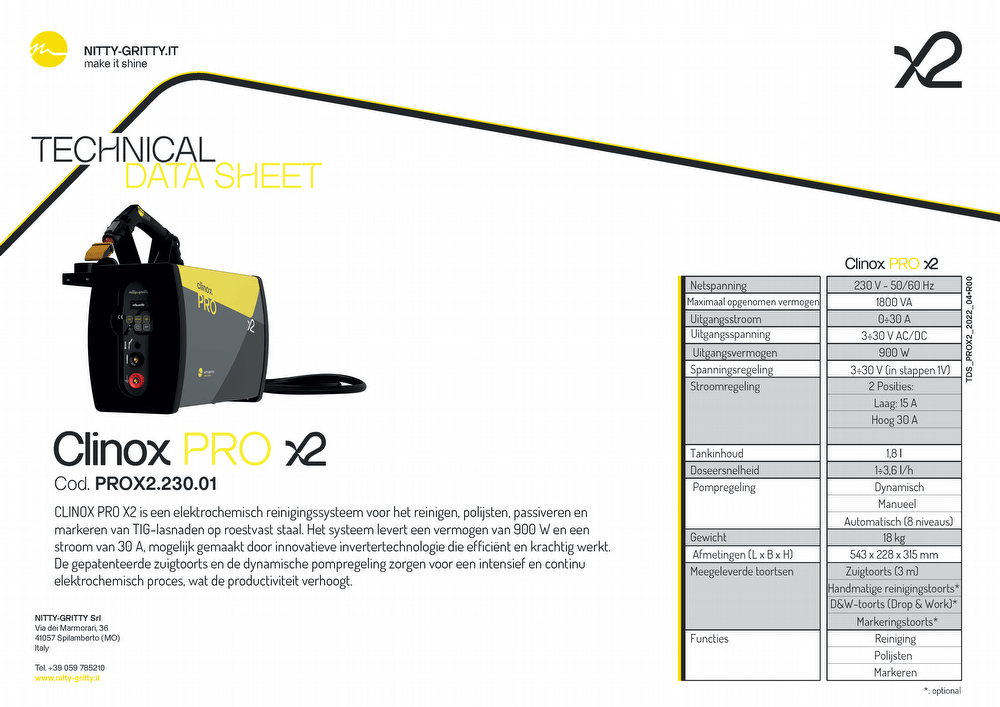 Datasheet Clinox pro X2 