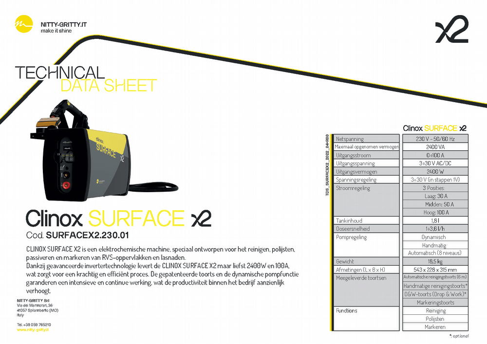 Datasheet Clinox surface X2
