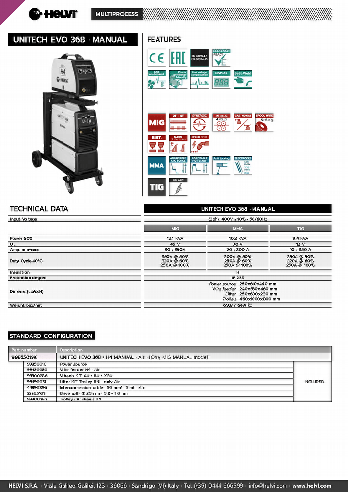 Helvi UniTECH EVO 368 + H4 