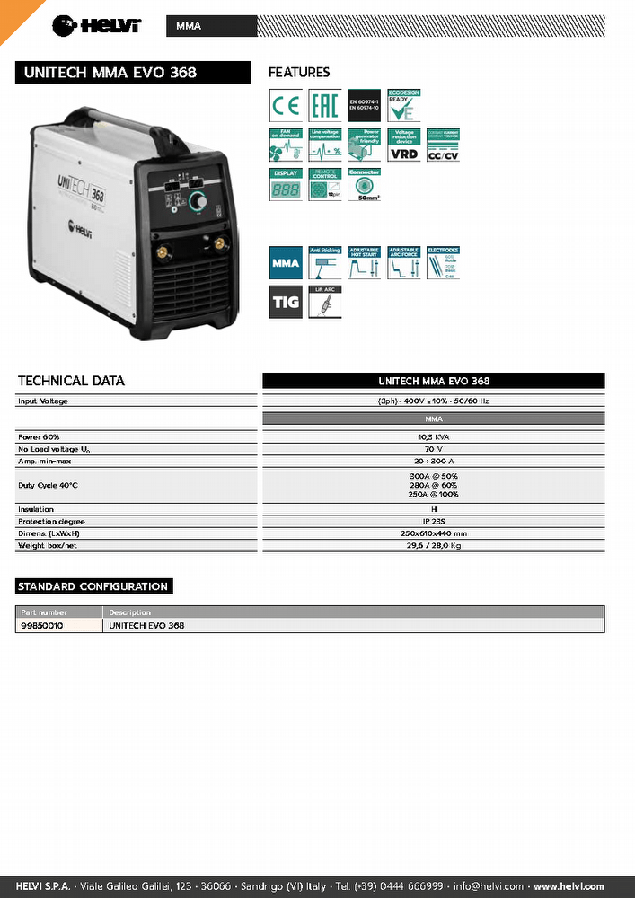 Helvi UniTECH MMA EVO 368