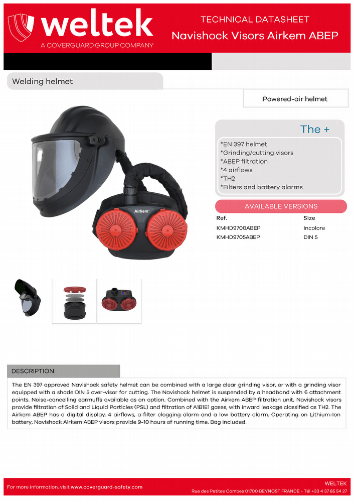 Weltek Navishock Airkem ABEP Visor