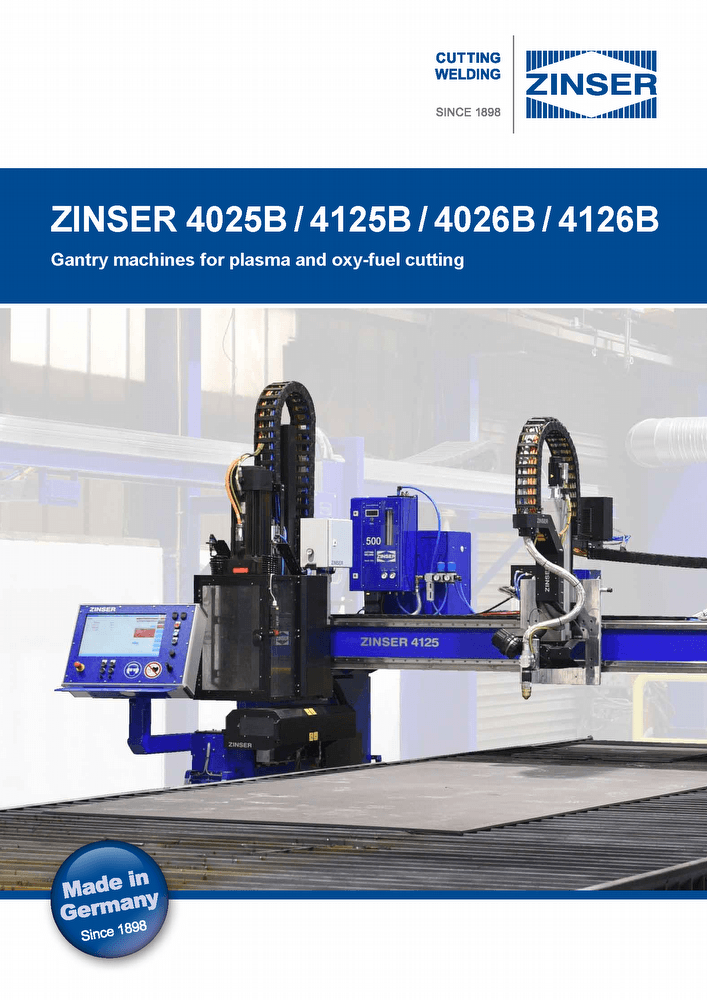 Zinser CNC plasma en autogeen portaal-snijmachines