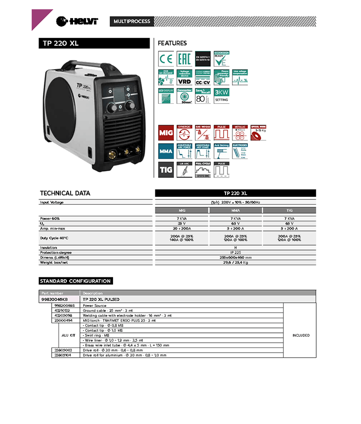 Helvi TP 220 XL