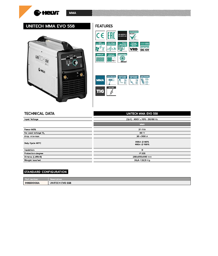 Helvi UniTECH MMA EVO 558