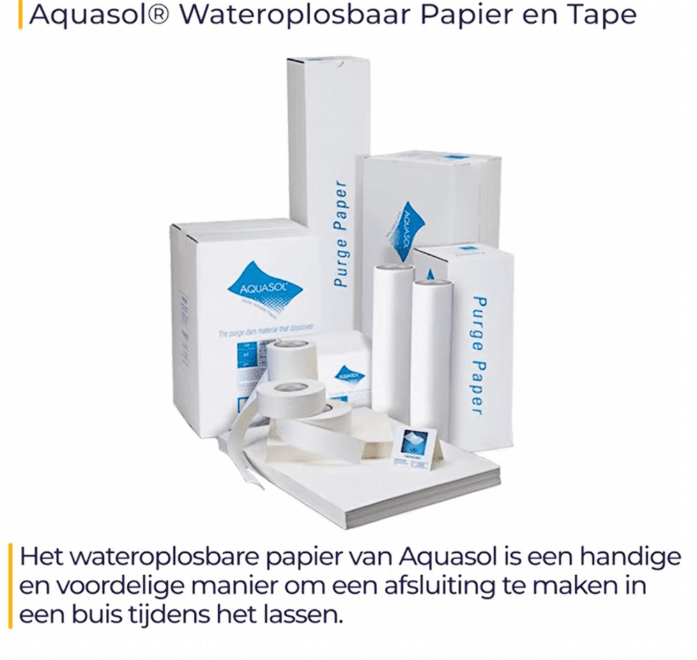 Aquasol® Wateroplosbaar Papier en Tape